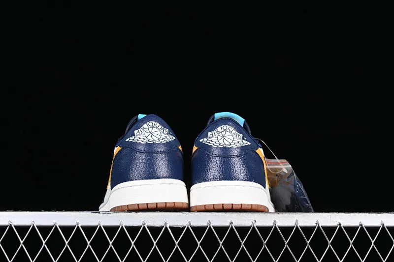 All categories Air Jordan Jordan series basketball shoes Air Jordan 1 Low Air Jordan 1 Low OG AJ1 Joe 1 white blue and yellow hook burst pattern low-top cultural casual sneakers CZ0790-407